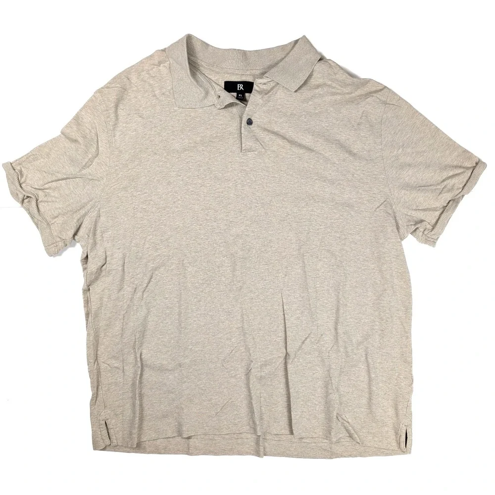 Banana Republic Cream‎ Beige 1/4 Button Short Sleeve Polo Men's Size XL